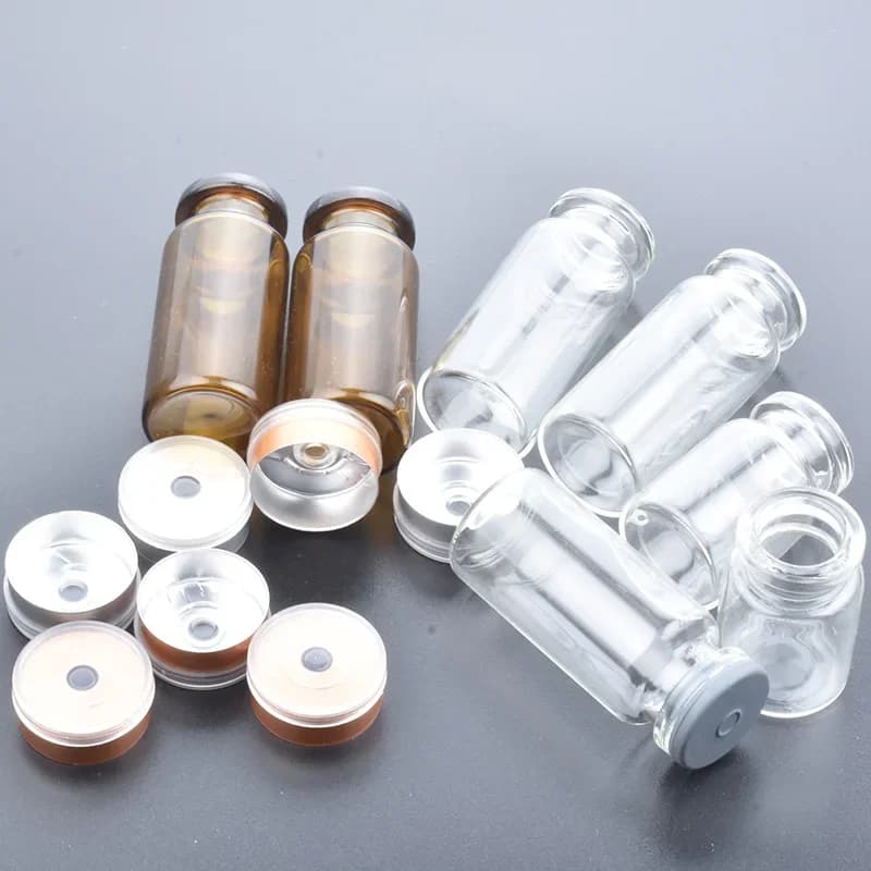 50 Stuks 10Ml Clear Injectie Glazen Flacon Met Center Plastic Aluminium Cap 10CC Transparante Vloeistof Geneeskunde Glas Containers