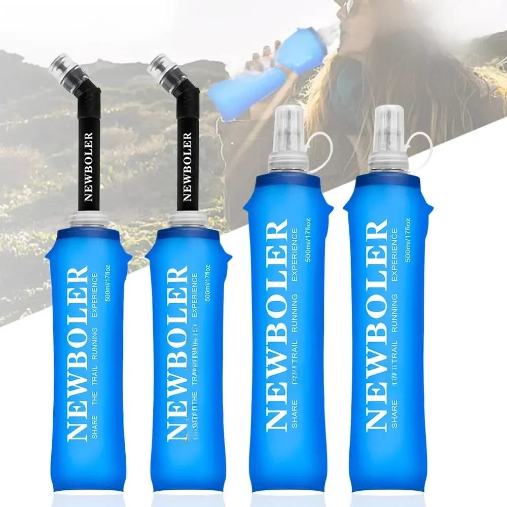 NEWBOLER 250ml 500ml Waterfles TPU Opvouwbare Zachte Kolf Sport Waterfles Waterzak Opvouwbare Waterfles Running Camping