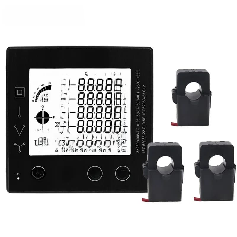 3 Fase Energieverbruik Meter Smart Kwh Elektrische Power Meter Met Ct 50/100/150/200A Panel meter RS485 Modbus PAC5010 5110