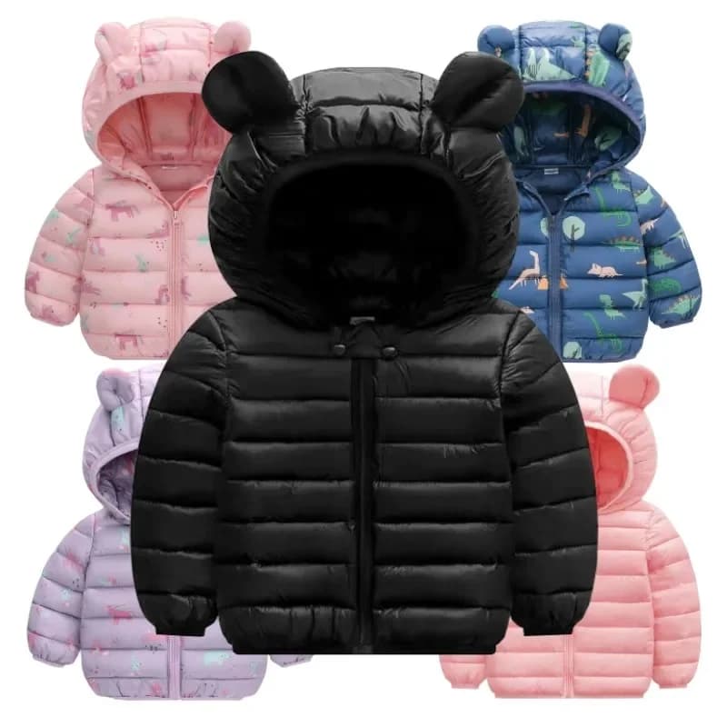 Jongens Meisjes Lichtgewicht Donsjack Baby Capuchon Rits Jassen Herfst Winter Warme Bovenkleding 0-5 Jaar Kinderen Kerst Verjaardagscadeau