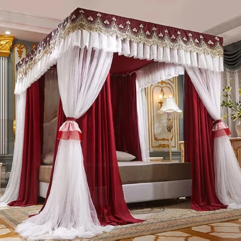 Deluxe Klamboe Europese Prinses Dubbellaagse Schaduw Anti-Muggenbed Gordijn Slaapkamer Klamboe Zonder Beugel