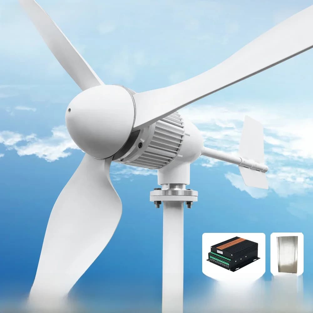 6000W 24V 48V Vrije Energie Off Grid Systeem Horizontale Thuis Windturbines Windgenerator Windmil Met Mppt Controllerl