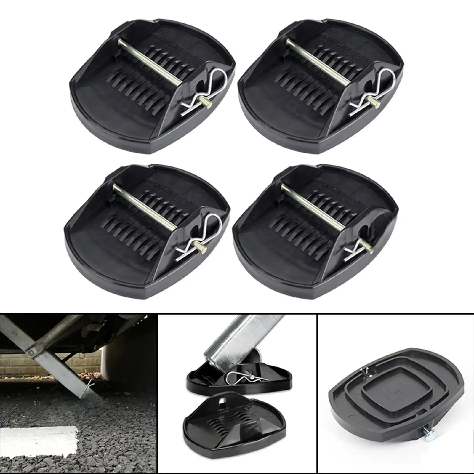 4 Stuks Universele Caravan Jack Pads Leveler Wiel Voet Been Ondersteuning Jacking Lift Pad Ondersteuning Stand voor Trailers RV