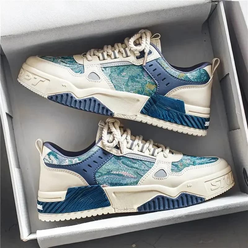 Van Gogh Heren Outdoor Casual Wandelschoenen Mannelijke Jogging Platform Sneakers Jongens Skateboardschoenen Flats 3D Graffiti Schoeisel