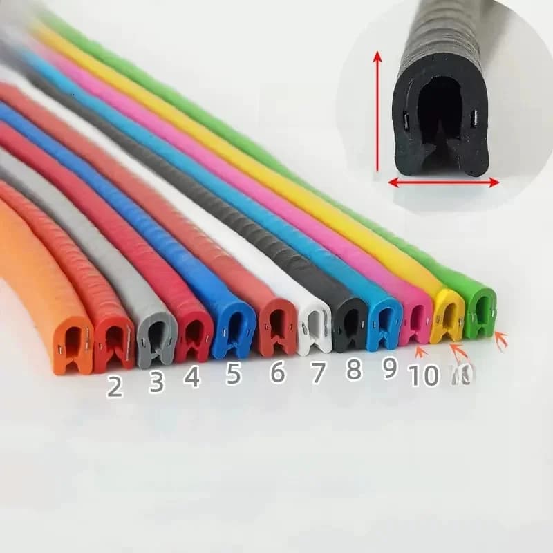 Staal Rubber U Strip Edge Shield Encloser Gebonden Glas Metaal 0,8-2mm Geel Oranje Groen Bruin Rood Blauw Wit Grijs Zwart Roze