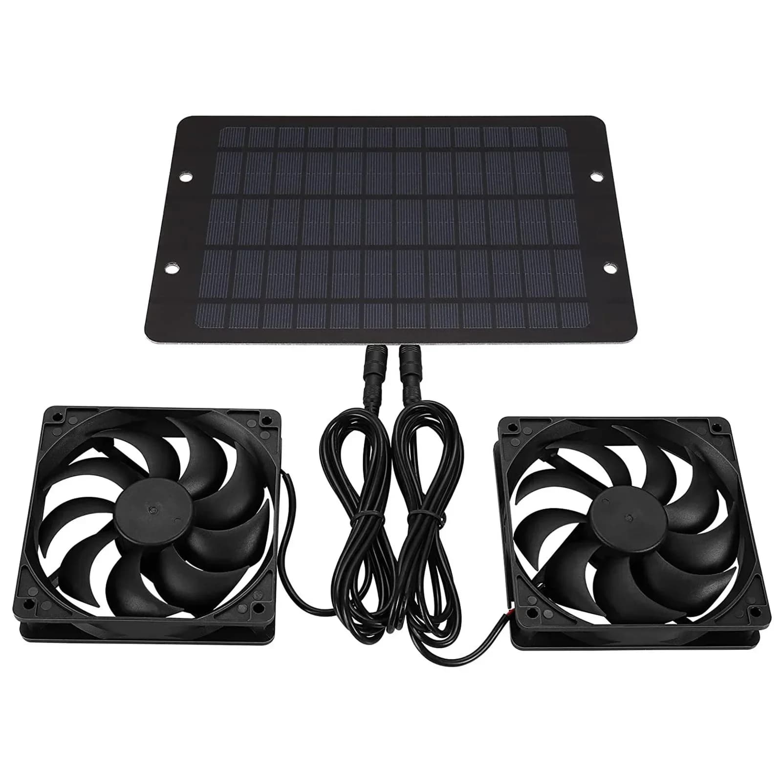 Zonne-energie uitlaatventilator, mini-ventilator, op zonnepaneel werkende ventilator, luchtafzuiger voor honden- en kippenhok, camper, kasventilator