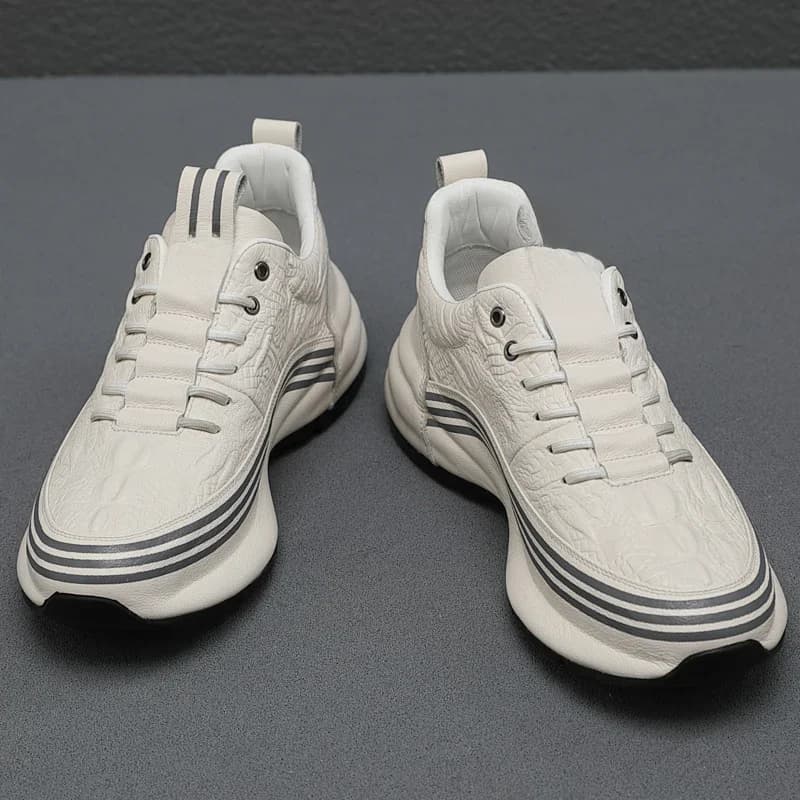 Nieuwe Echt Leer Toevallige Lift Sportschoenen Toenemende Hoogte Comfortabele Ademend Verhoogde Sneakers Voor Mode Mannen Dagelijks