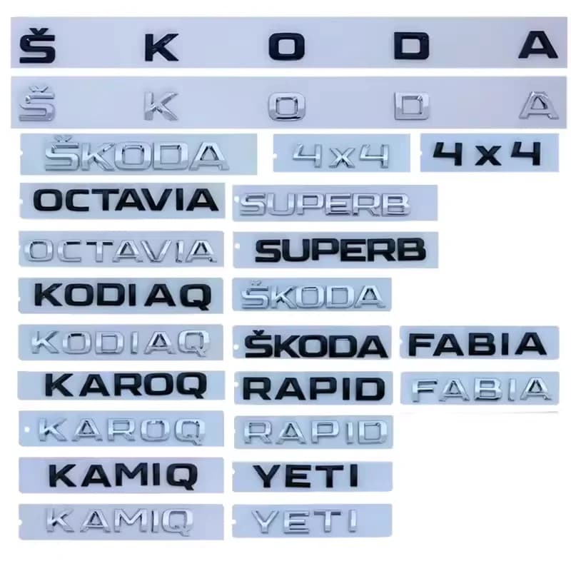 ABS Auto Achter Embleem Kofferbak Badge Sticker voor Octavia Kodiaq Karoq Superb Rapid Fabia Kamiq Yeti 4x4 Brief logo Accessoires