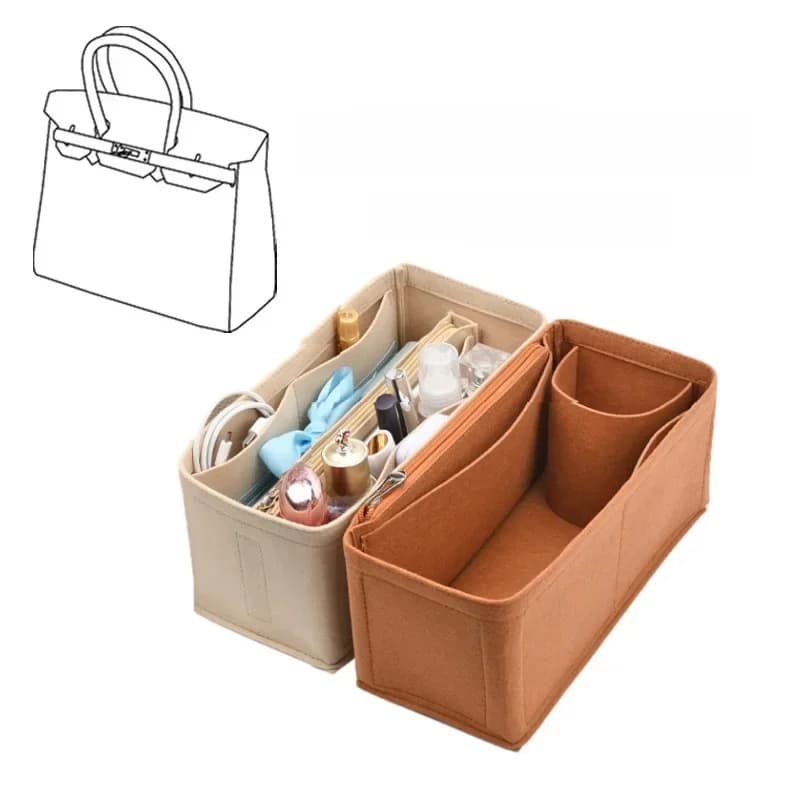 Vilten Doek Insert Bag Organizer Voor H Birkin 25 30 35 Handtas Organizer Vrouwen Reizen Draagbare Cosmetische Binnenzakken