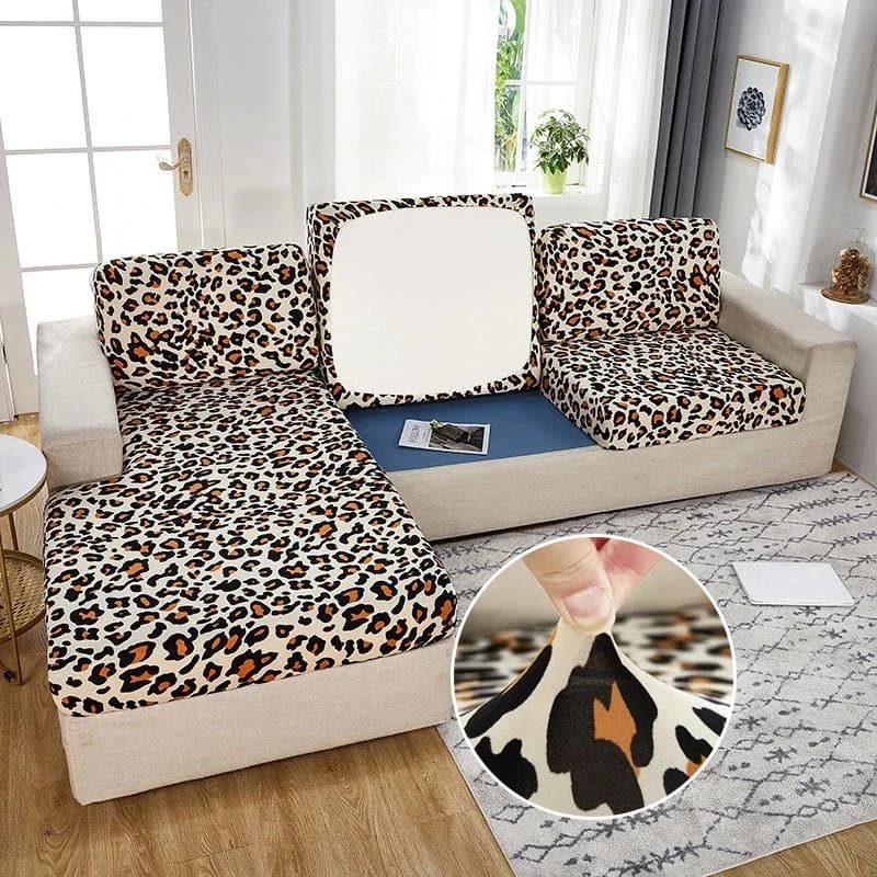 Gedrukt Luipaard Sofa Zitkussen Cover Sofa Covers Voor Woonkamer Verwijderbare Elastische Seat Stoel Cover Meubels Protector