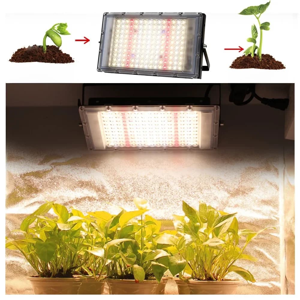 Volledig Spectrum 380-840nm Zonlicht Groei Licht Geleid Ip65 50W 100W 300W Plant Kweeklicht Met Eu Plug Voor Binnenkas