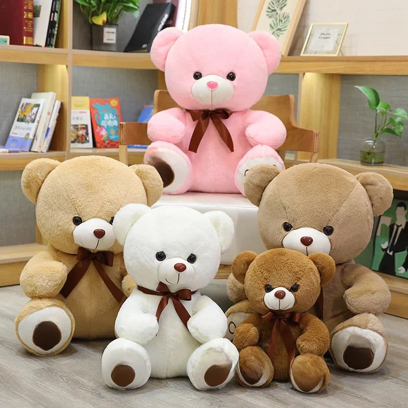 Hoge Kwaliteit 35/50/60Cm 5 Kleuren Mooie Boog-Knoop Teddybeer Pop Knuffel Beer pluche Speelgoed Liefhebbers Meisjes Verjaardag Baby Cadeau