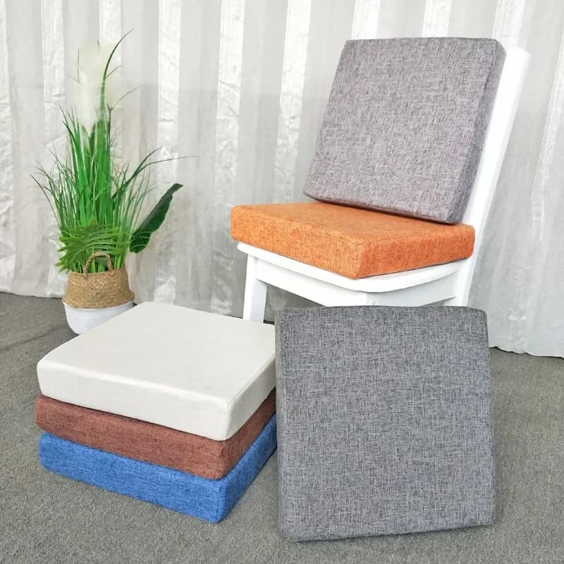 Plus Hard Hoge Dichtheid Spons Bankkussen Massief Hout Redwood Raammat Tatami Stoel Linnen Doek Vierkant Kussen 5-8cm Dikte