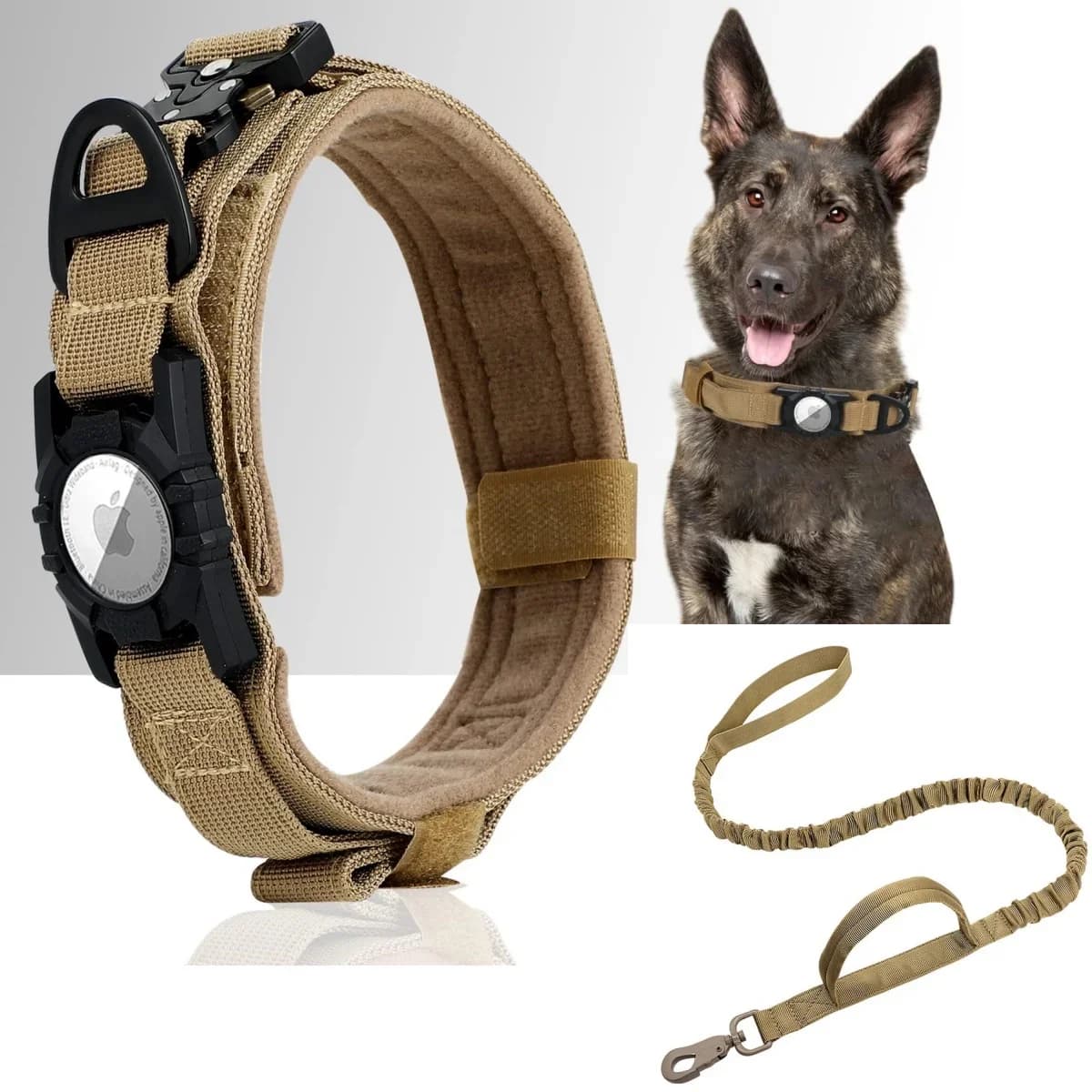 Verstelbare Nylon AirTag Houder Halsband Metalen Gesp Huisdier Tactische Halsband Hond Accessoires Anti Laatste en Honden Tracing Safe