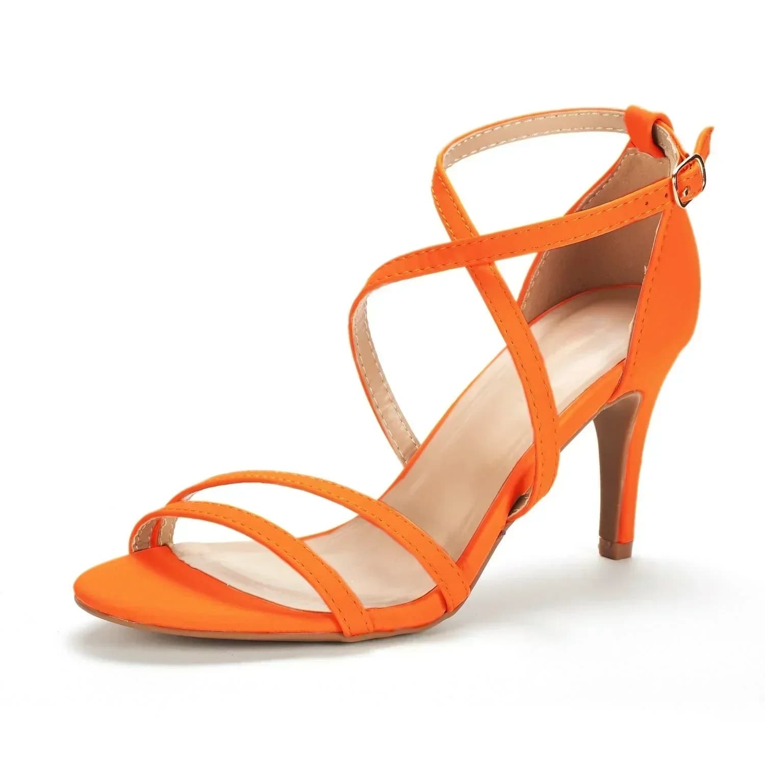 Grote Maat Vrouwen Sandalen Mode Zomer Sexy Pompen 8 cm Open Teen Enkelbandjes Stiletto Hoge Hakken Feestjurk Rode Trouwschoenen