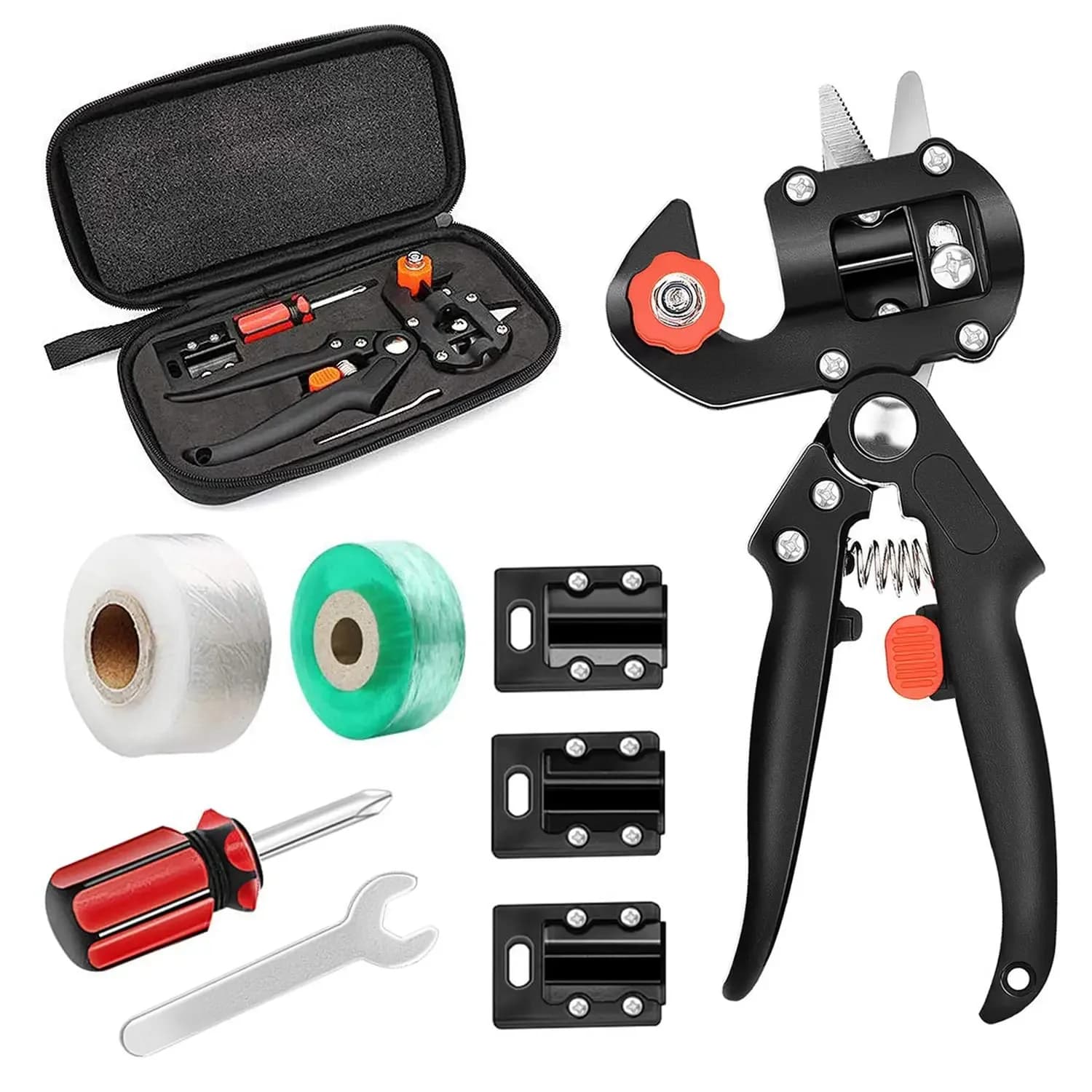 2-in-1 Tuin Enten Gereedschap Snoeischaar Kit 2CM / 3CM Enten Film Enten Schaar Plant Tak wijnstok Fruit Boom Snijgereedschap Kits