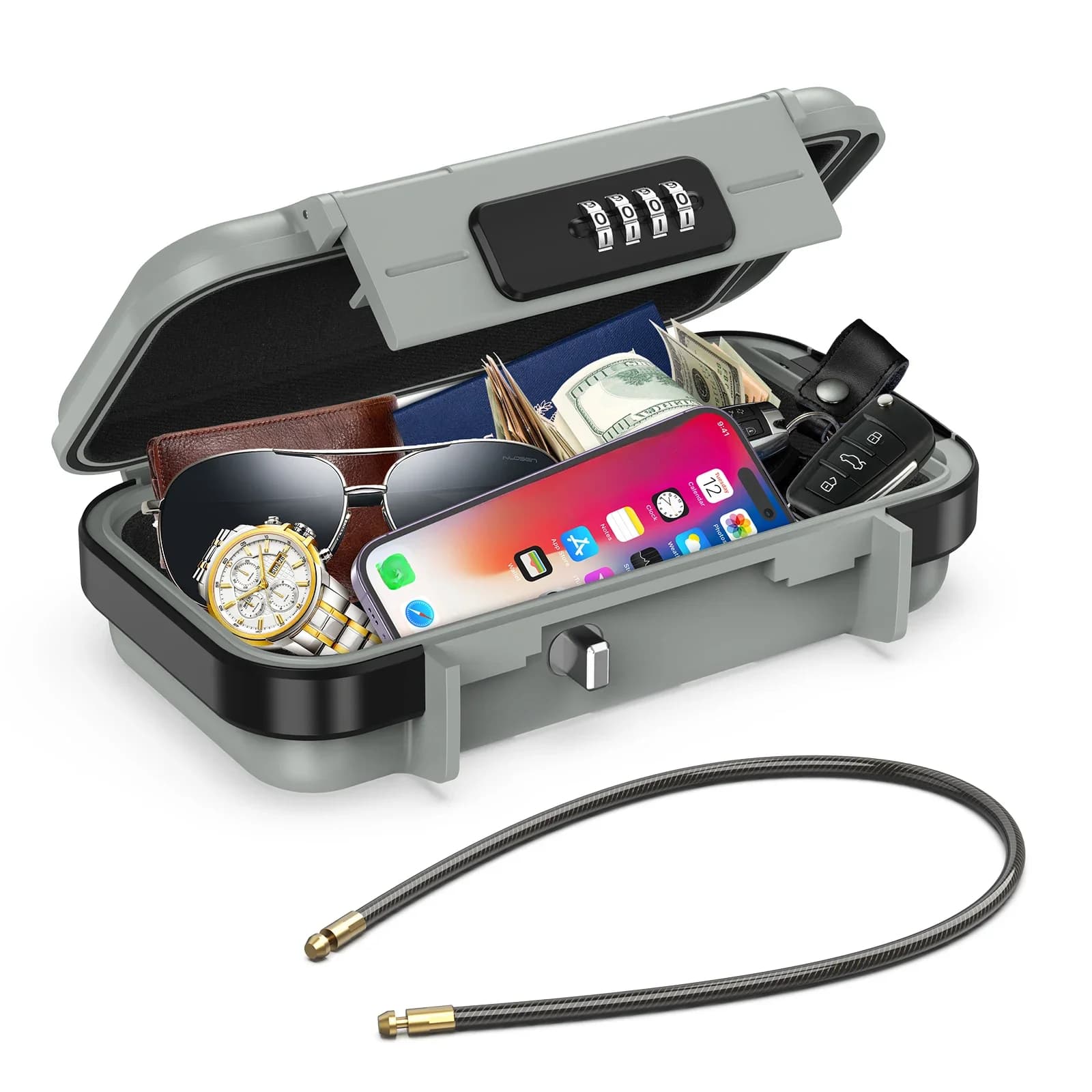 Oria Safe Box Combinatie Veiligheidskoffer Lock Box Reis Safe Box Outdoor Sport Security Opbergdoos Voor Auto Hotel Home Safe