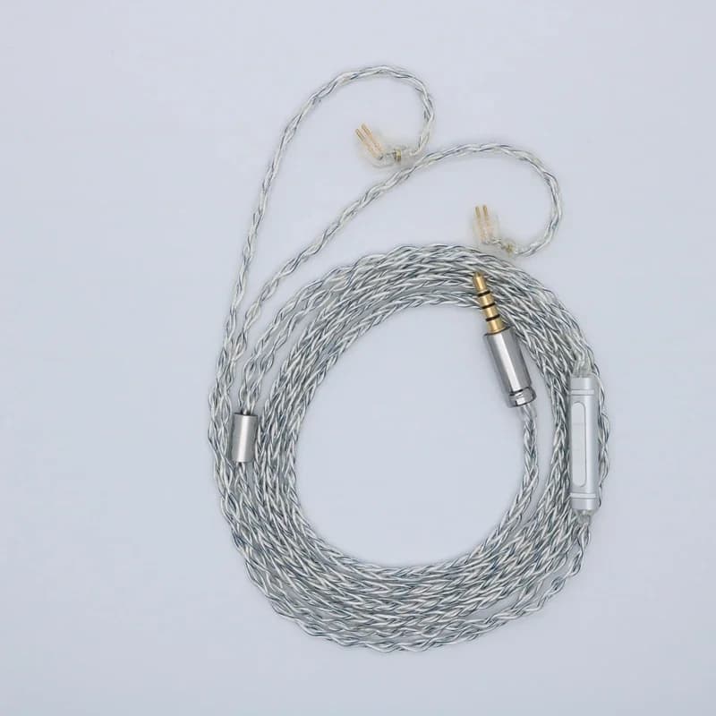 8 Core 5N Verzilverd Koper Upgrade Kabel Met Microfoon Carry +/- Volume Knoppen Mmcx/0.78Mm 2pin/Qdc/Tfz Oortelefoon Draad