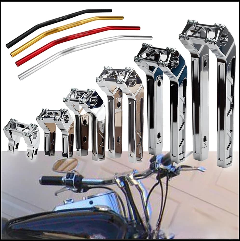 Motorfiets 4 "6" 8 "10" 12 "14" Pullback Stuurrisers Fit 28mm Stuur voor Harley Dyna Sportster Softail Custom 2018-22