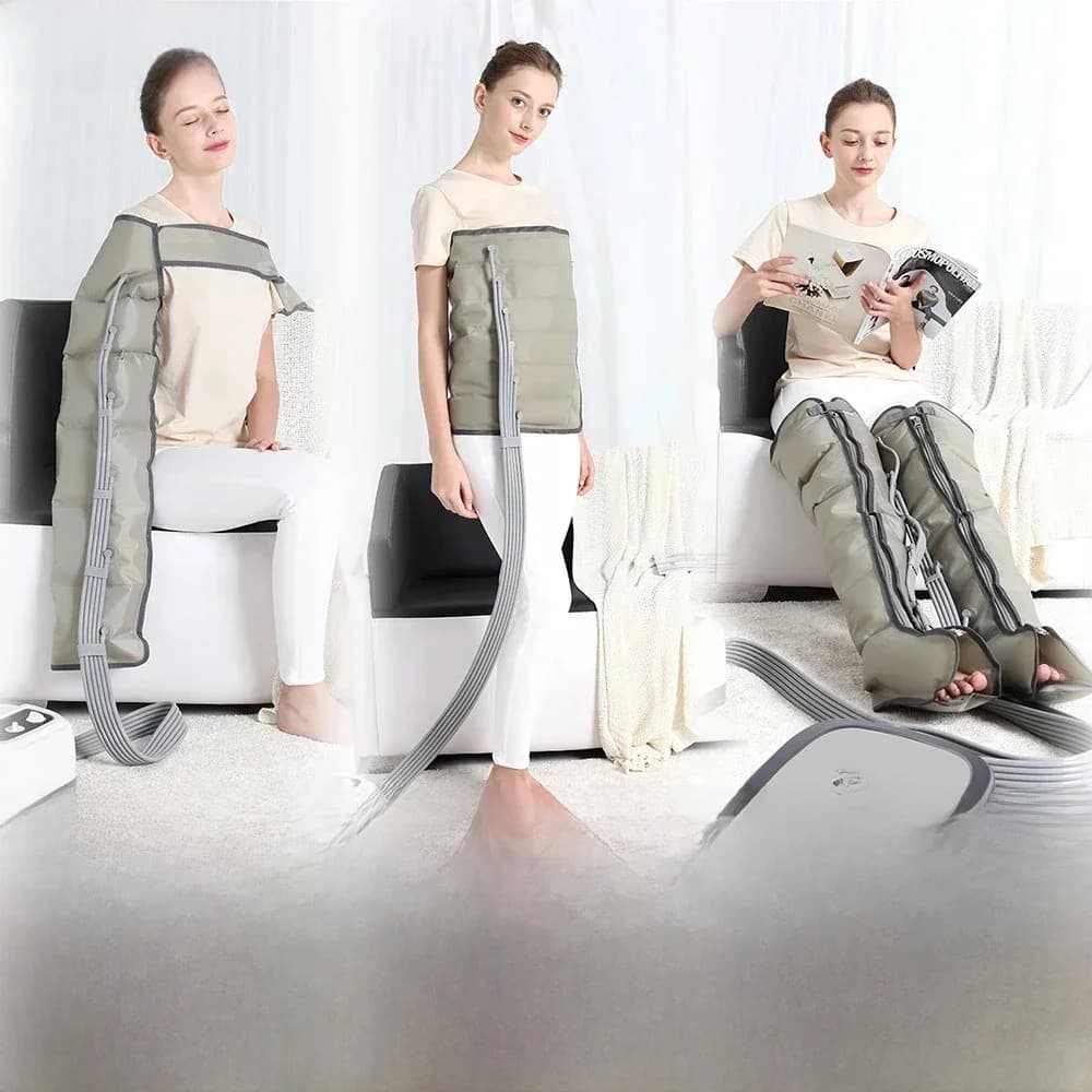 6 Holte Elektrische Luchtdruk Been Taille Handmassageapparaat Spatadertherapie Apparaat Voor Lymfedrainage Pressotherapie Machine