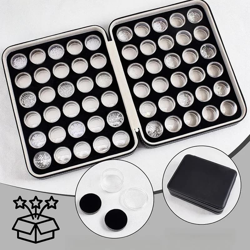 Transparante Edelsteen Gem Jar Display Box Losse Diamanten Sieraden Opslag Draagtas Nagel Edelstenen Houder Organizer Container