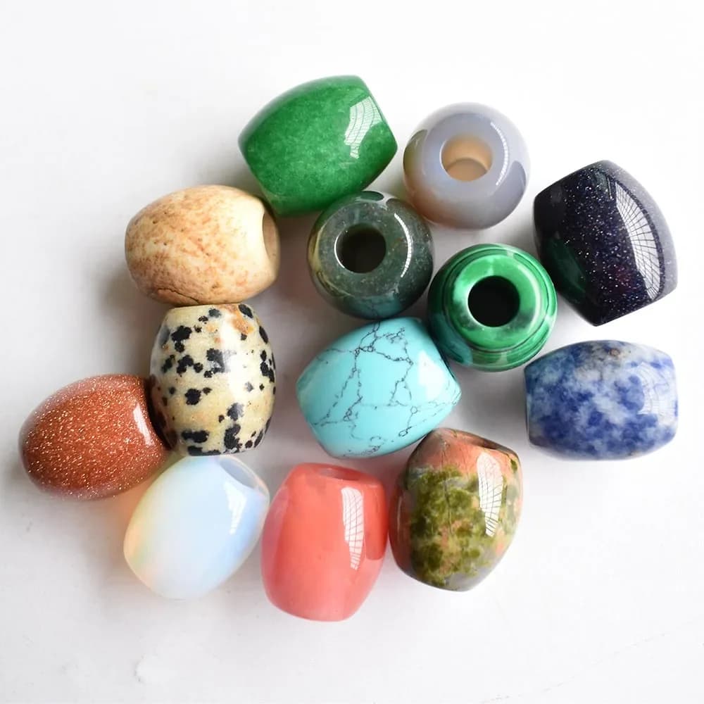 Groothandel 12 stks/partij Mode goede kwaliteit mix natuursteen 16x18mm ronde vorm groot gat kralen voor DIY Armband sieraden maken