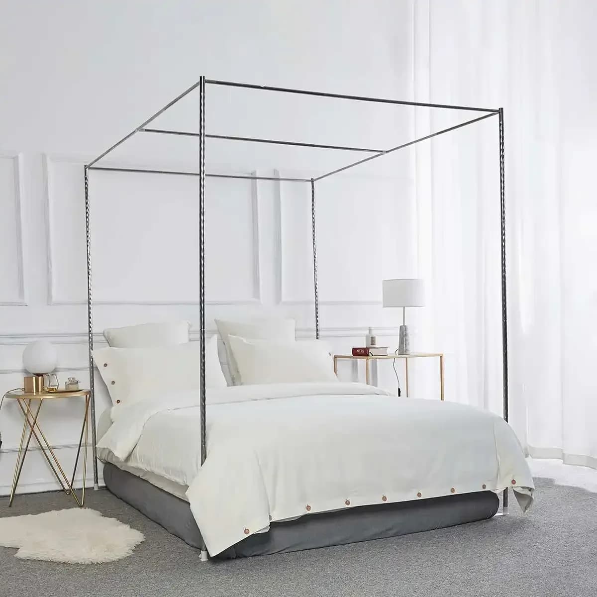 21Mm 4 Hoek Post Bed Luifel Klamboe Beugel Roestvrij Staal Klamboe Frame Geen Klamboe