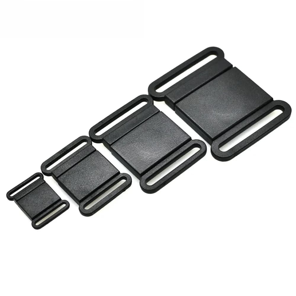 Zwarte kunststof veiligheidsafsluitgesp 10/15/20/25mm verstelbare riemgesp voor hondenhalsband, tuigje, ID-badge, lanyard, bh-band
