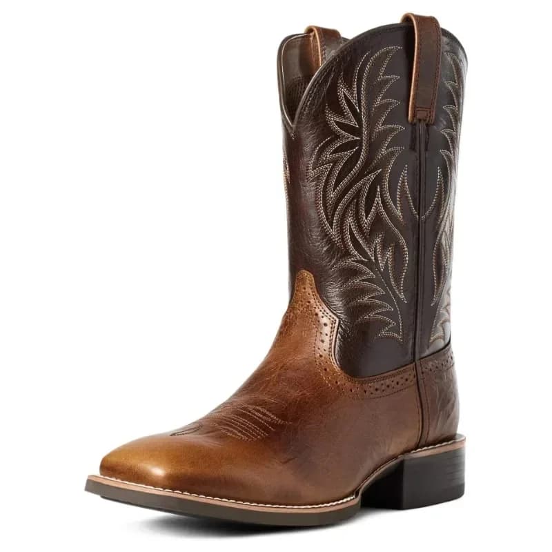 Mannen hoge laarzen borduurwerk retro handgemaakte herenlaarzen westerse cowboylaars puntige neus laarzen hand stiksels outdoor herenschoenen