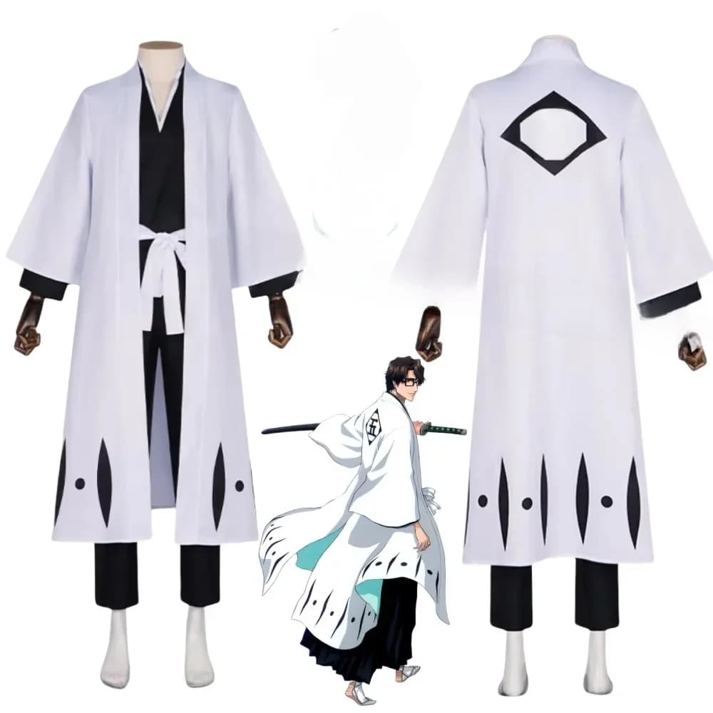 Aizen Sousuke Cosplay Kostuum Pruik Bleach Cosplay Duizend Jaar Bloed Oorlog Gotei 13 Team 5 Kapitein Gewaad Kimono Outfits Aanpassen