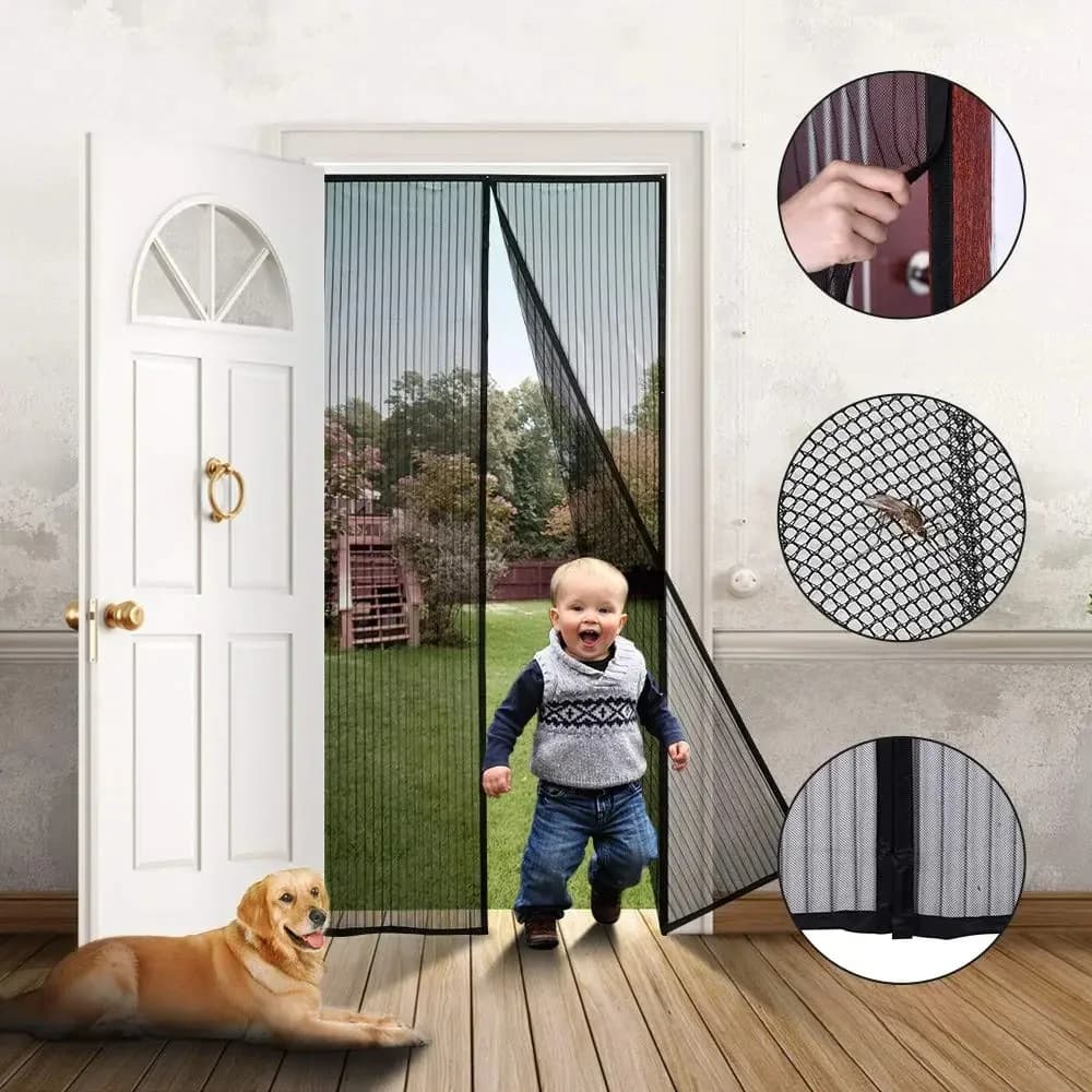 80-85 cm breedte, Versterkte magnetische schermdeur, Anti Mosquito Gordijn Mesh voor deur