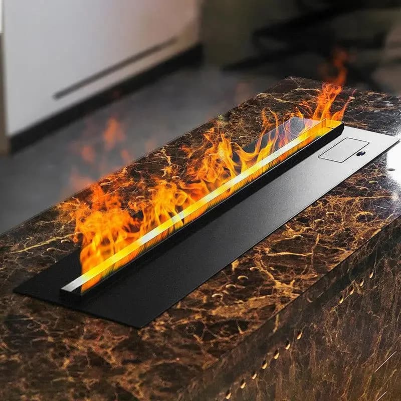 3D-verstoven open haard met kleurrijke stoomvlam Ecologische decoratieve aangepaste mist Elektrische waterdamphaard voor binnen