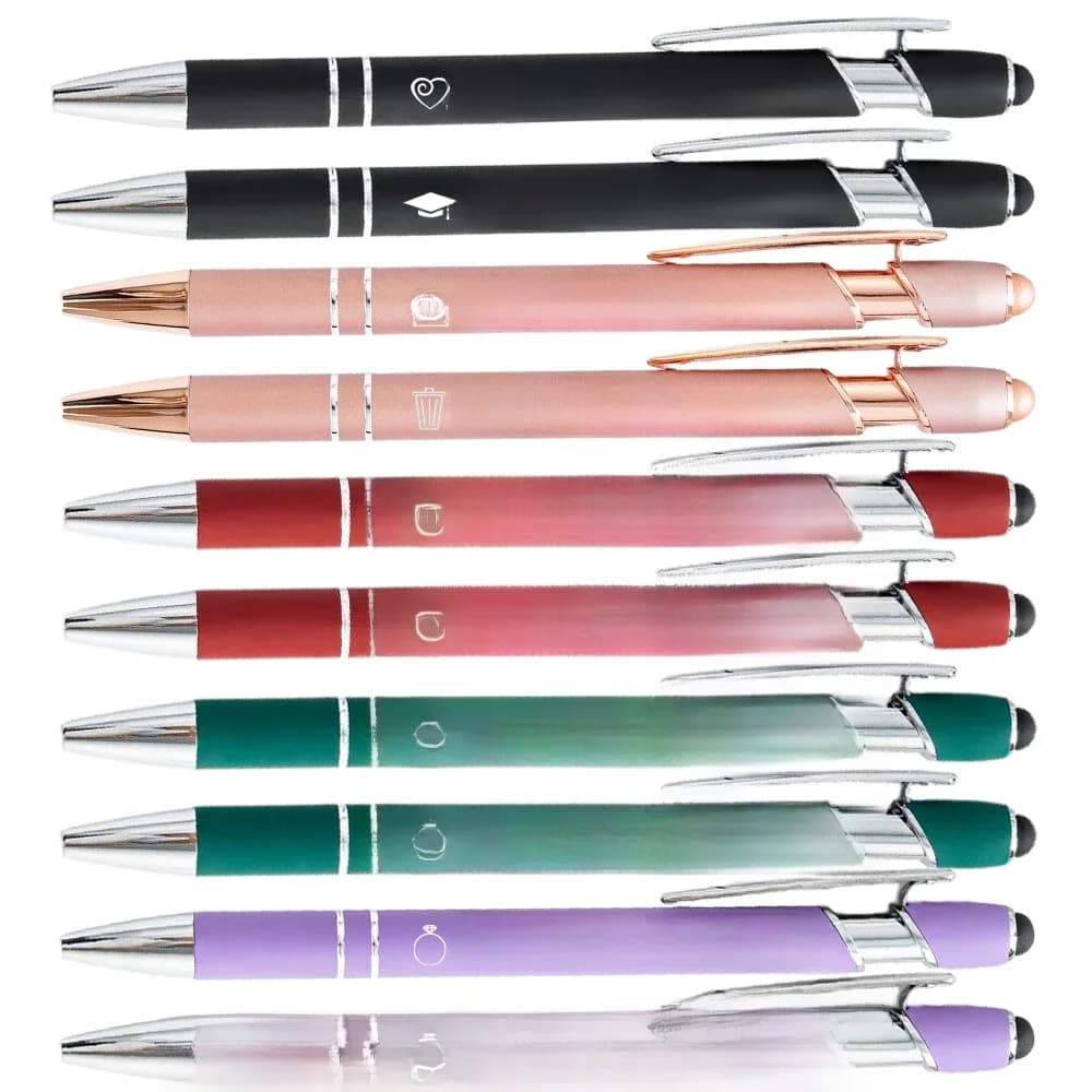 10-100 Aangepaste Balpen met Stylus Tip Print Naam Logo Metalen Pen voor Zakelijk Afstuderen Verjaardag Jubileum Cadeau Pen