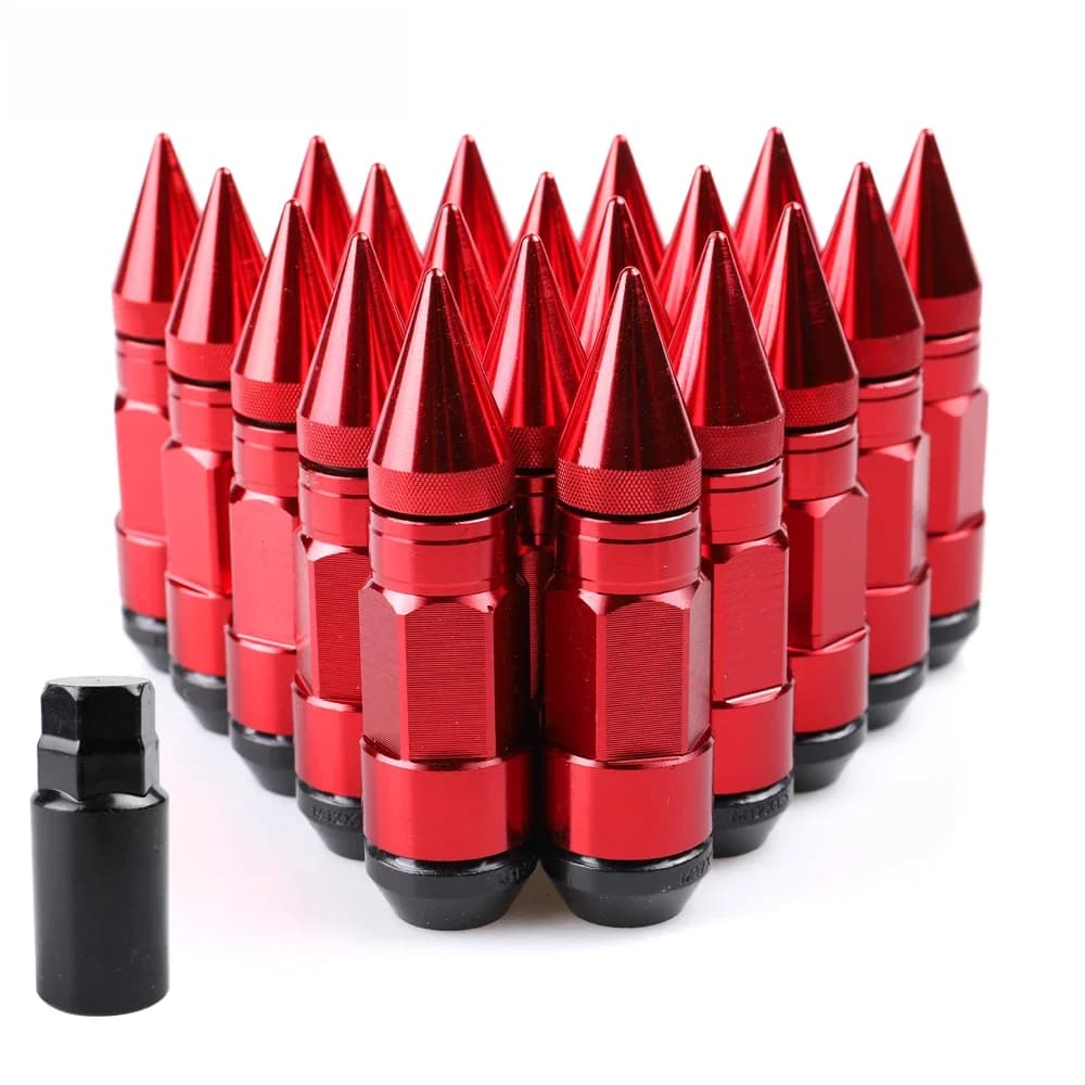 Race Composiet Lug Moeren Anti Diefstal Legering Aluminium Lock Wiel Wielmoer Met Spikes 20 Stuks Moeren/Set