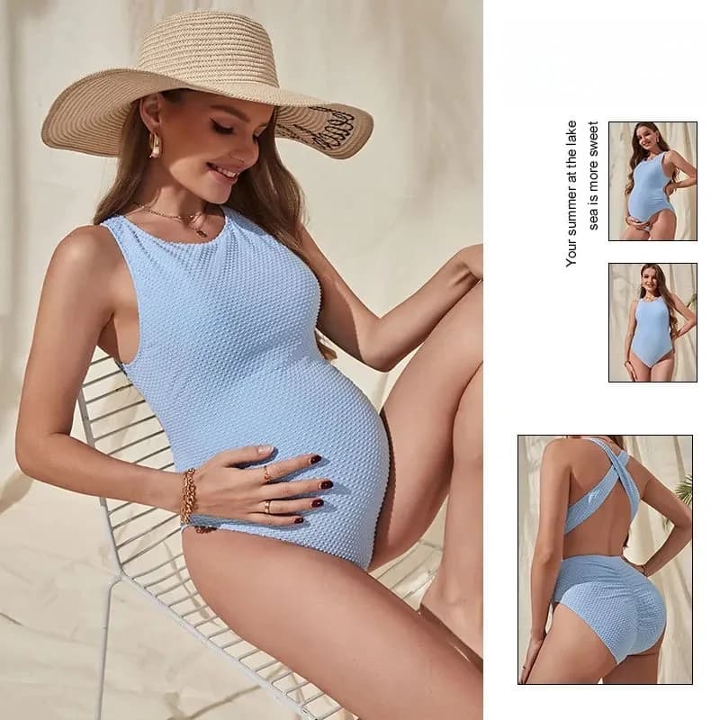 Zomer Sexy Premama Badmode Moederschap Kleding Strand Effen Monokini Zwangere Vrouwen Backless Badpak Zwemmers Zwangerschap Tankini