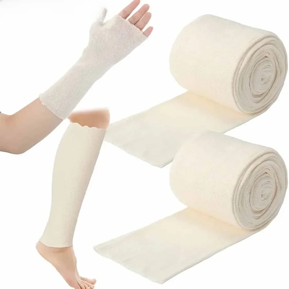 1Rol Katoenen Stockinette Buisvormige Elastische Bandage Gegoten Mouw Rol Elastische Wikkelbuis Verbanden Gegoten Trickinette Voor Armbeen Knie