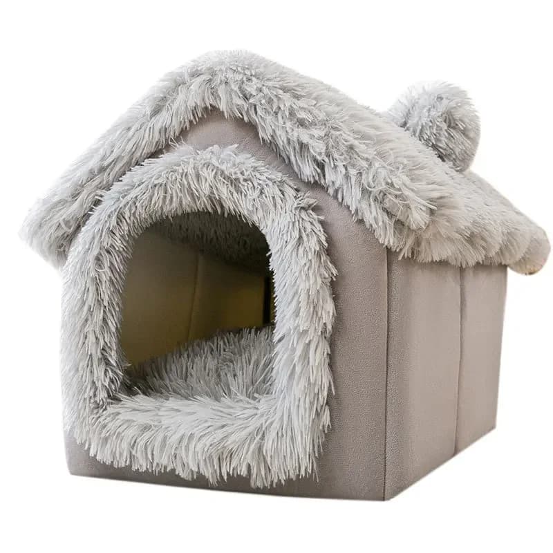 Middelgrote hondenkennel binnen zacht comfortabel puppyhuis verwijderbaar klein hondenbed grot winter warm huisdier slaapmat draagbaar
