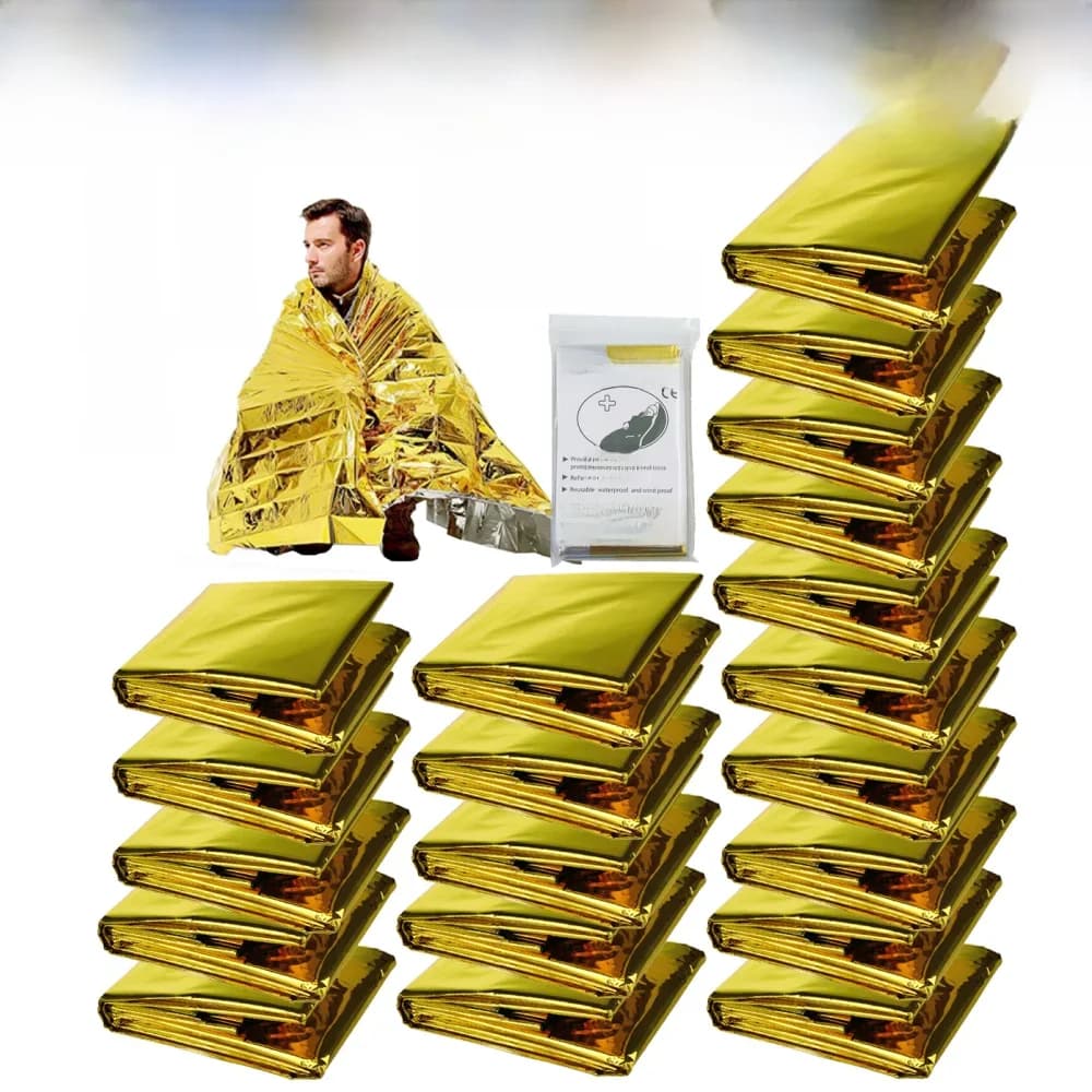 5-30Pc Outdoor Emergency Gold-Sliver Survival Deken Waterdicht Ehbo Rescue Gordijn Folie Thermische Jacht Deken130X210Cm
