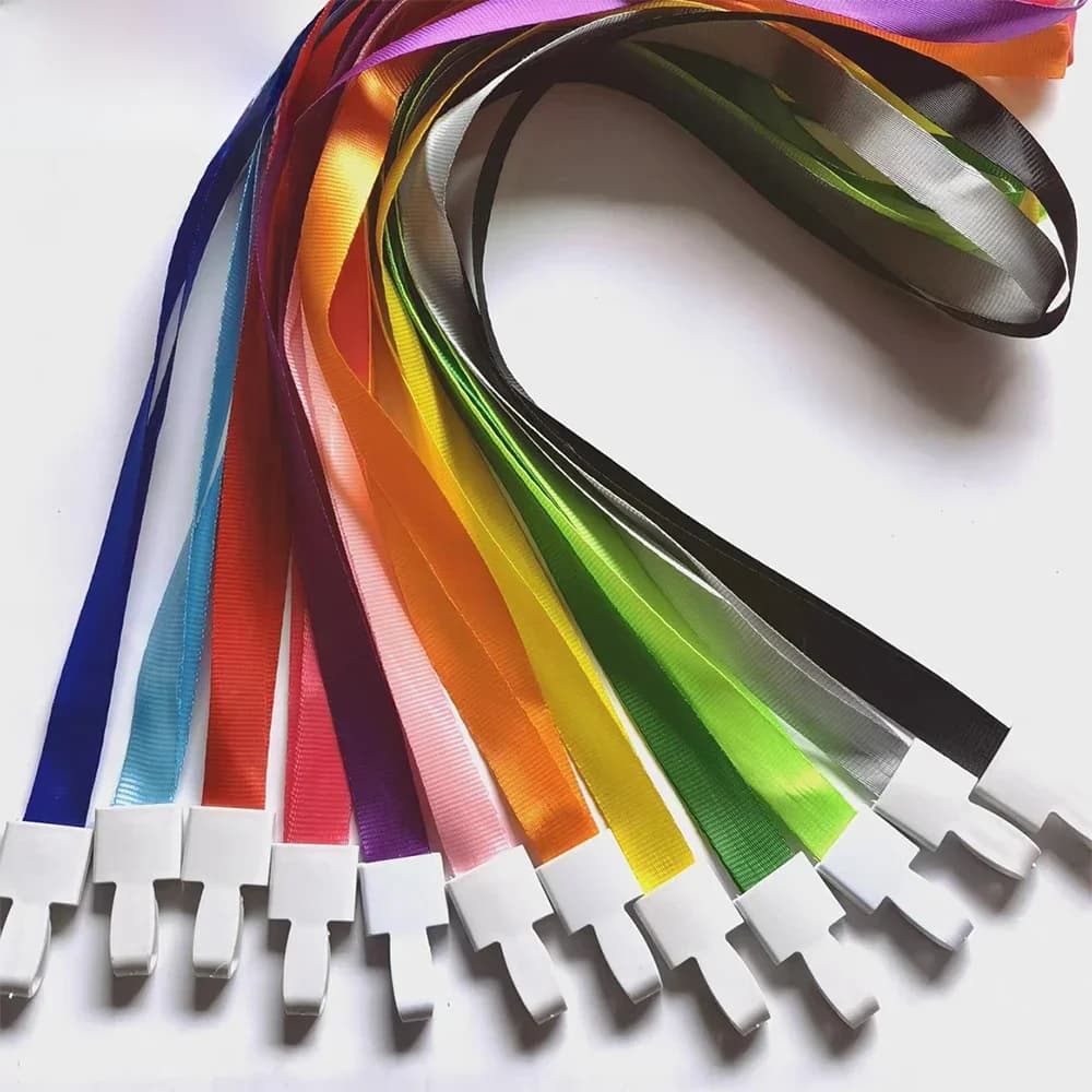 50 Stuks Nylon Hangende Hals Riem Plastic Clip Lanyard Nek Hang Touw Voor Id Naam Kaart Badge Houder Groothandel Van Kantoorbenodigdheden
