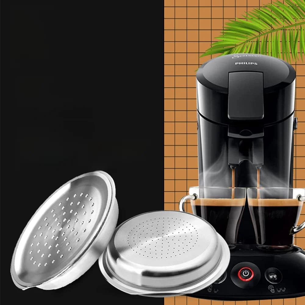 Herbruikbare koffiecapsules van roestvrij staal, compatibel met Philips Senseo Machine, koffiezetapparaat, filter, metalen tamper