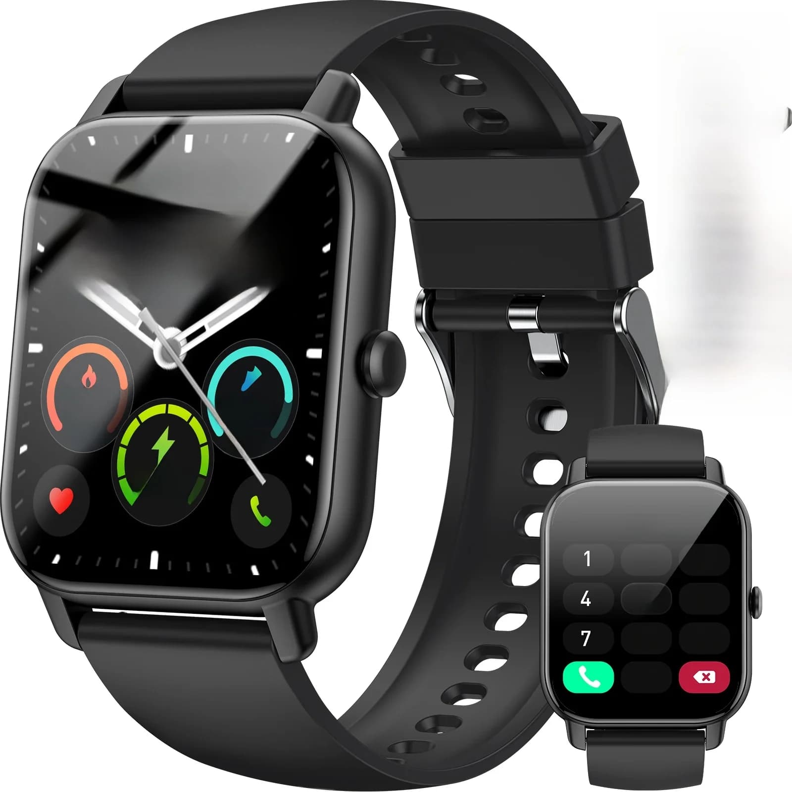 Jxrev Smart Watch, 1,85-inch sporthorloge voor IP68 waterdicht, 110+ sportmodi, fitnessactiviteitstracker, ultradun horloge.