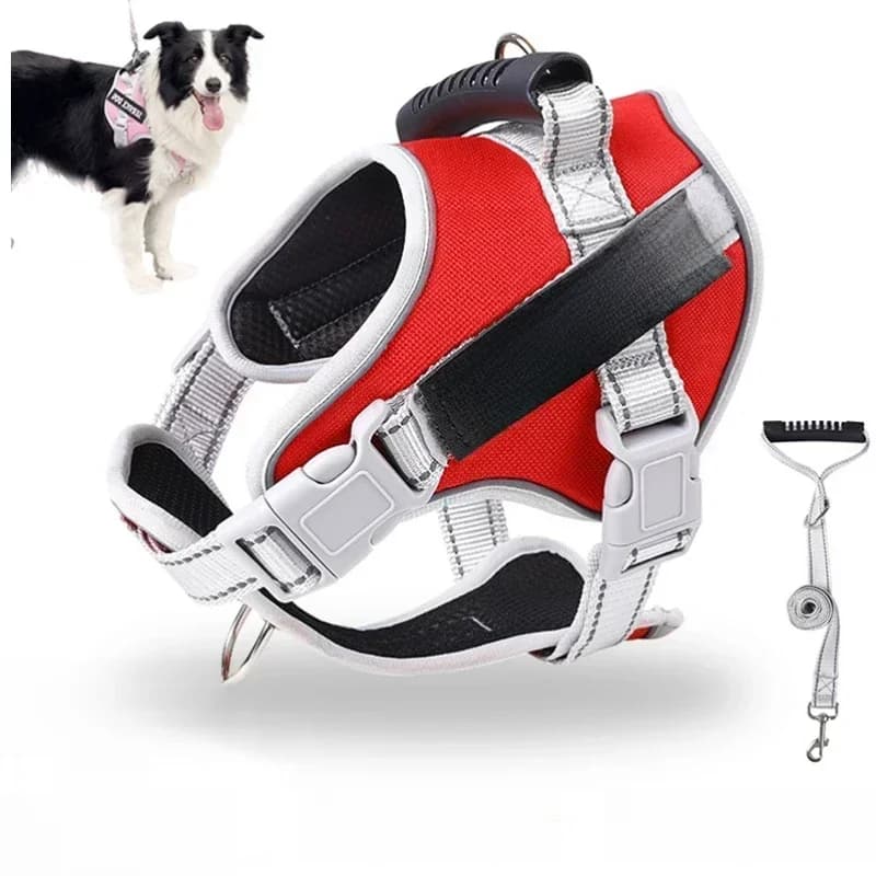 Service hondenharnas met aangepast ID-tag Verstelbare hondenharnas Hondenvestriem voor grote honden Outdoor honden Trainingsaccessoires
