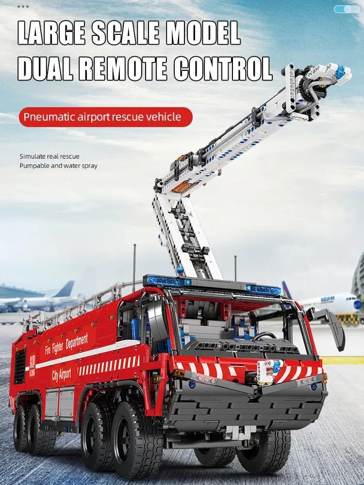 Schimmel Koning 19004s High-Tech Speelgoed De MOC-4446 RC Gemotoriseerde Luchthaven Crash Tender Model Bouwstenen Bakstenen kinderen Kerstcadeau