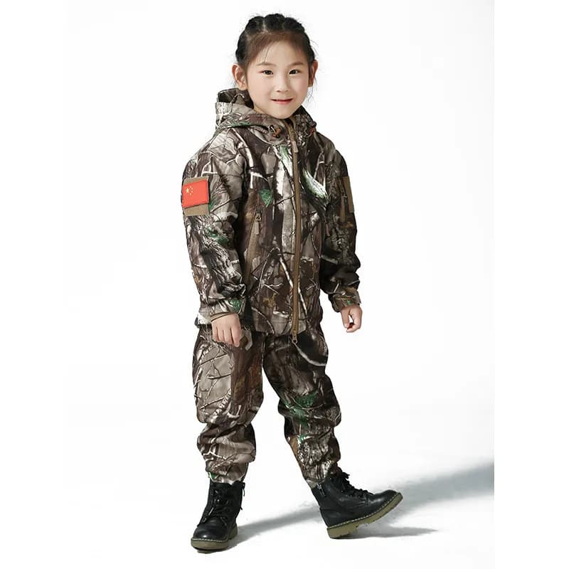 Tad Tactische Haai Huid Kinderen Softshell Jas Broek Pak Kinderen Camping Wandelen Camouflage Pak Uitloper Waterdichte Training Set