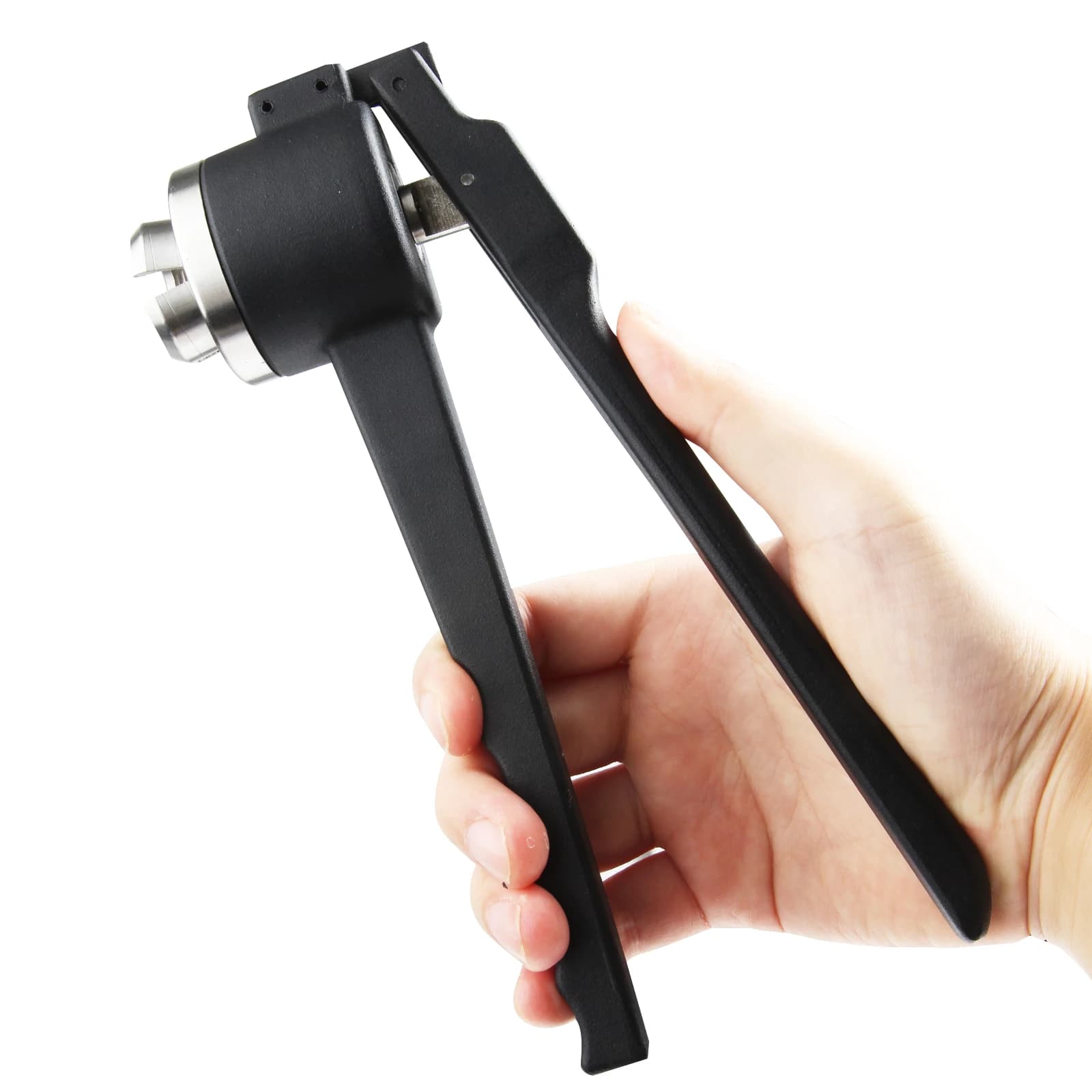Handmatige injectieflacon-crimpmachine van roestvrij staal voor het crimpen van 20 mm flip-off dopjes voor aluminium en kunststof.