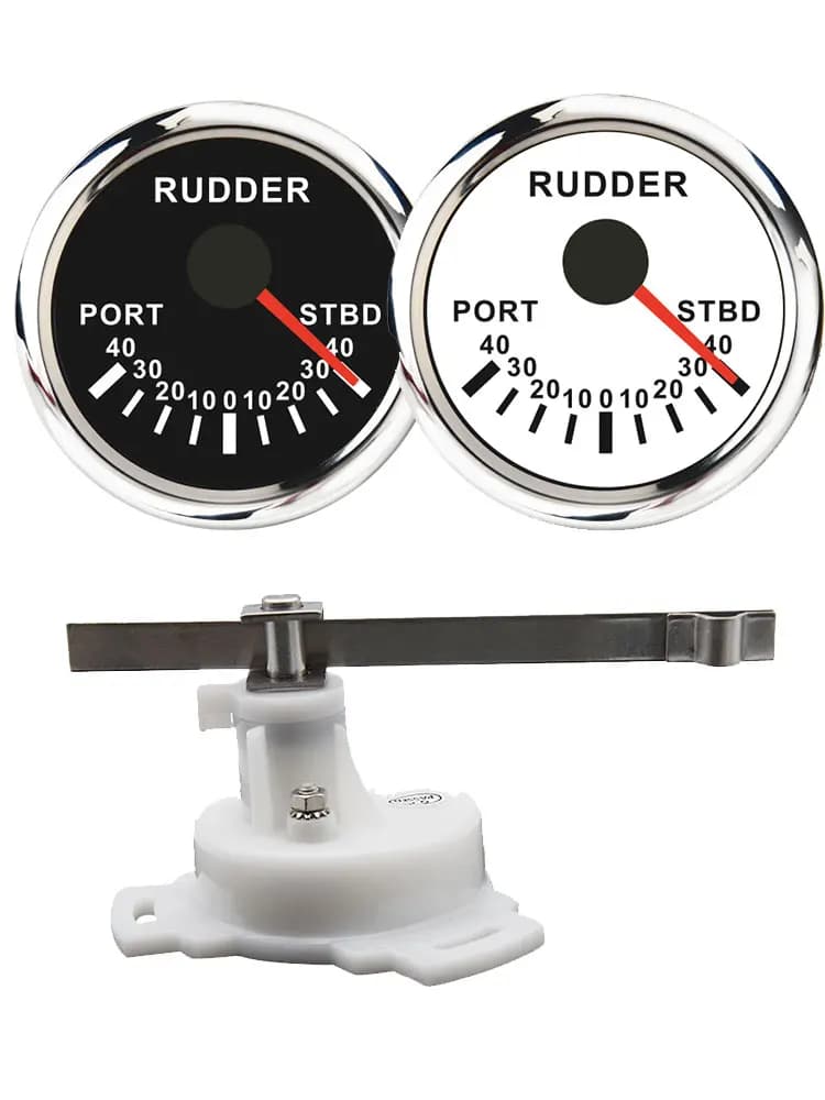52mm Boot Roer Hoek Indicator met 0-190ohm Roer Hoeksensor Rode Achtergrondverlichting 9-32V Zeilen Marine jacht Accessoires