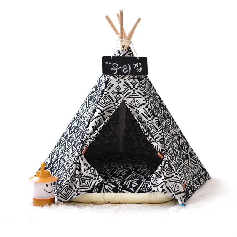 Kleurrijke Hond Huisdier Tent Puppy Hond Kat Huizen Draagbare Teepee Met Dikke Kussen Excursie Outdoor Indoor Pet Tent Huis Bedden cave