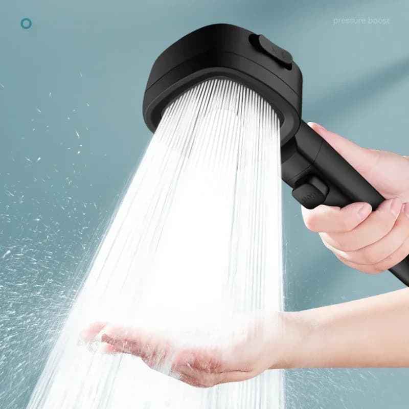 Hogedrukdouchekop Waterbesparende 3-modi Douchekoppen Verstelbare One-Key Stop Watermassage Sproeier Badkameraccessoires