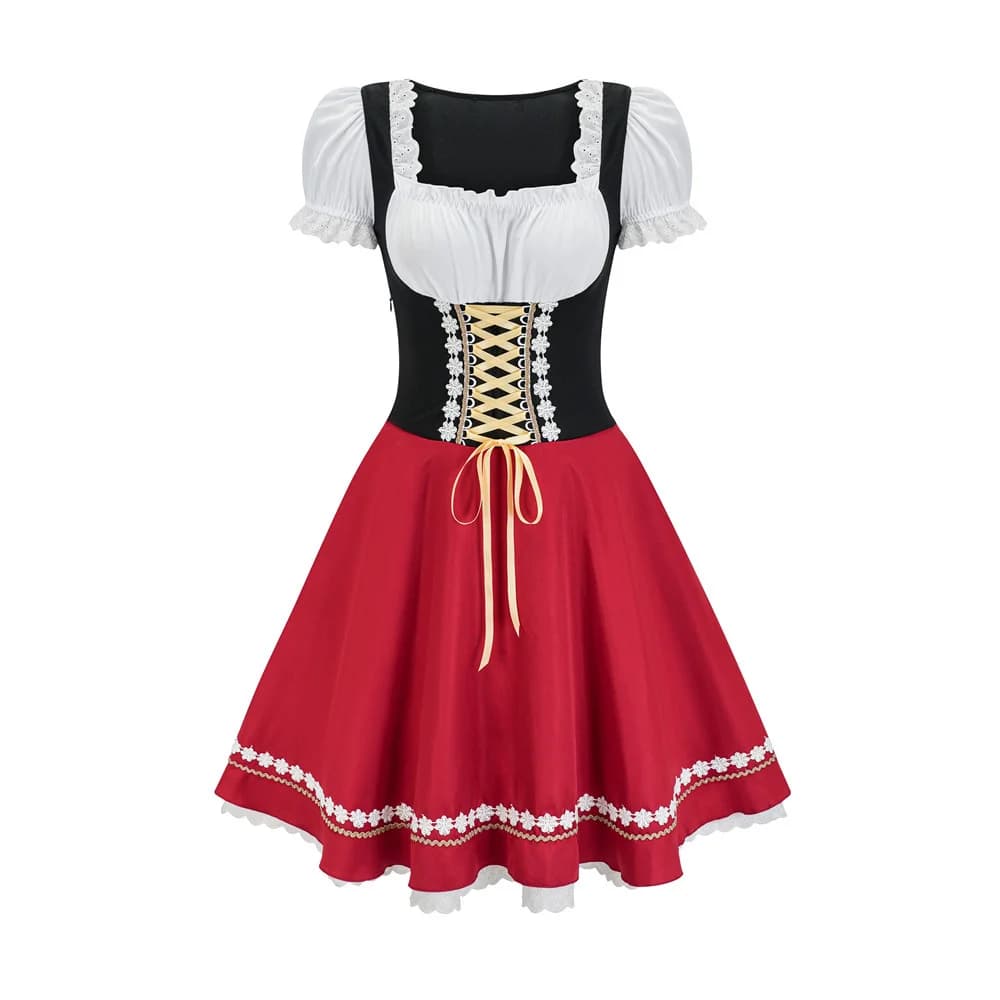 Vrouwen Duitse Oktoberfest Dirndl Jurk Kostuum Traditionele Beierse Festival Party Cosplay Biermeisje Stage Performance Kleding