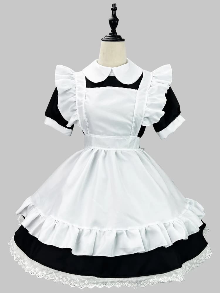 Klassieke meid anime cosplay kostuum zwart wit plus size schort meid kat meisje kawaii Japanse outfits feest prinses lolita jurk